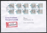 Bund 1468 als portoger. MeF mit 10x 45 Pf SWK aus Rolle auf Inlands-Einschreibe-Brief bis 20g von 1992-1997