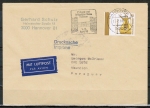 Bund 1380 als portoger. EF mit 90 Pf SWK aus Bogen mit Bogen-Rand auf Luftpost-Drucksache bis 20g von 1988/1989 n. Paraguay, AnkStpl.