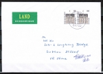 Bund 1935 C/o.g. als portoger. MeF mit 2x 100 Pf SWK "Bellevue" oben geschn. aus MH auf Land-Brief 20-50g von 1997-2002 n. China, AnkStpl.
