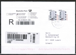 Bund 2302 als portoger. MeF mit 2x 1,60  SWK aus Bogen auf Einschreibe-Brief vom ZAG Bsingen von 2003-2006 in die Schweiz, codiert