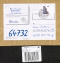 Bund 1811 als portoger. EF mit 640 Pf SWK aus Bogen mit Seitenrand auf Inlands-Päckchen-Adresse von 1995-1996 mit Label