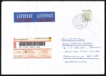 Bund 1691 als portoger. EF mit 700 Pf SWK aus Rolle auf Europa-Nichtstand.-Einschreibe-Brief bis 50g von 2002 n. Grobritannien, Label