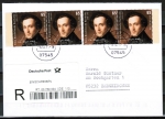 Bund 2720 als portoger. MeF mit 4x 65 Cent Felix Mendelssohn Bartholdy auf Inlands-Einschreibe-Brief bis 20g von 2009-2012, codiert
