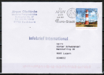 Bund 2942 als portoger. EF mit 45 Cent Kleiner Leuchtturm Borkum auf Auslands-Infobrief bis 20g von 2012 in die Schweiz, codiert