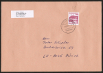 Bund 1028 als portoger. EF mit roter 60 Pf B+S - Marke aus Rolle im Letterset-Druck auf Brief vom ZAG Büsingen von 1988 in die Schweiz, 14x20 cm