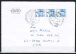 Bund 918 als portoger. MeF mit 3x 70 Pf B+S - Marke aus Rolle auf Auslands-Brief 20-50g vom Juli 1989 in die CSSR