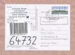 Bund ATM 2 - dickes DBP - Marke zu 640 Pf als portoger. EF auf Inlands-Päckchen-Adresse von 1995-1996, mit Label