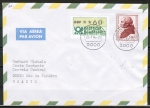 Bund ATM 1 - Marke zu 60 Pf in Gravur-Type als Zusatz auf Luftpost-Brief bis 5g vom Juli 1984 nach Brasilien, Hann. / ea, rs. Brasil-Portomarken