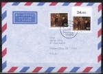 Berlin 764 als portoger. MeF mit 2x 80 Pf Friedrich der Große auf Luftpost-Brief 5-10g vom Februar 1989 von Berlin nach Kanada