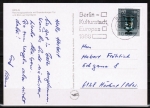 Berlin 766 als portoger. EF mit 60 Pf Wohlfahrt 1986 auf Postkarte von 1986-1991 von Berlin ins Bundesgebiet - im Ankauf gesucht !
