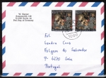 Berlin 769 als portoger. MeF mit 2x 50 Pf Weihnachten 1986 auf CEPT-ermäß. Auslands-Brief bis 20g vom Februar 1989 von Berlin nach Portugal