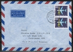 Bund 473 als portoger. MeF mit 2x 60 Pf Verkehrsausstellung auf Luftpost-Brief 5-10g von 1965 nach Brasilien