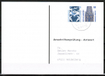 Bund Zusammendruck 10+50 Pf SWK oben geschnitten aus MH als portoger. Zdr.-EF auf Sammel-Anschriftenprfungs-Postkarte von 1993-2002