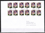 Bund 2480 als portoger. MeF mit 6x 5 Ct. Blumen-Serie / Krokus als o.g./u.g.-Paare + links geschnitten auf Inlands-Brief bis 20g von 2014, codiert