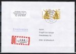 Bund 1401 als portoger. MeF mit 2x 140 Pf SWK als Bogen-Paar auf Inlands-Einschreibe-Brief bis 20g vom Jan.-Mrz 1989, codiert, 1. Tarif !
