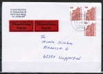 Bund 1562 als portoger. MeF mit 3x 400 Pf SWK aus Rolle auf Inl.-Eilbrief ber 50g von 1996, C6-Format