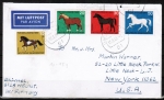 Bund 578-581 als portoger. Satz-Brief mit Jugend 1969 auf Luftpost-Brief 10-15g von 1969-1971 in die USA