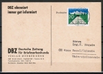 Bund 628 als portoger. EF mit 20 Pf Nord-Ostseekanal auf Auslands-Drucksache- Postkarte von 1970 in die Schweiz