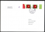 Bund 3114 als portoger. MeF mit 2x 62 Cent Blumen aus Bogen auf "A-Post - Midi-Brief" ber 100g vom ZAG Bsingen in die Schweiz von 2015, codiert 14x20 cm