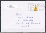 Berlin 832 als portoger. EF mit 140 Pf SWK aus Rolle auf Auslands-Brief bis 20g von 1990 in die CSSR