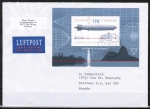Bund 2589 als portoger. EF mit 170 Cent Zeppelin-Block auf Übersee-Luftpost-Brief bis 20g von 2007 nach Kanada, codiert, Block starke Schürfstellen