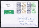 Bund B+S-Heftblatt 2,- DM mit grner 50 Pf im Buchdruck als portoger. H-Blatt-EF auf bersee-Land-Brief bis 20g von 1993-2002 nach China, AnkStpl.