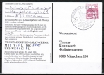 Bund 1028 LS als portoger. EF mit roter 60 Pf B+S - Marke aus Rolle im Letterset-Druck auf Inlands-Postkarte von 1987-1993