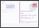 Bund 1028 als Antwort-GA-PK mit eingedr. Marke rote 60 Pf B+S - Marke im Buchdruck portoger. von 1982-1993 hin+her-gelaufen