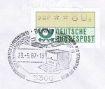 Bund ATM 1 - Marke zu 80 Pf als portoger. EF auf Inlands-Brief bis 20g mit Abbildung des 2. / neuen Schalter-Druckers im Stempel von 1987 !