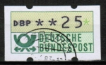 Bund ATM 1 - Marke zu 25 Pf in Gravur-Type als lose gestempelte Marke mit Terminal-Stempel Wiesbaden / ta vom April 1983