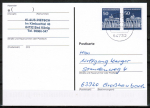 Bund 509 als portoger. MeF mit 2x 50 Pf Brandenburger Tor aus Rolle auf Inlands-Postkarte von 1997-2002, codiert