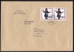 Bund 1438 als portoger. MeF mit 2x 80 Pf Wohlfahrt 1989 auf Auslands-Drucksache 50-100g von 1990 nach sterreich, AnkStpl., 14x20 cm
