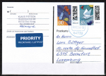 Bund 3723 als portoger. MiF mit 010 Euro Briefe-Dauerserie aus Rolle + 85 Cent Briefe Rolle auf Auslands-Postkarte von 2024 nach Luxemburg, rs. codiert
