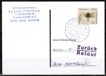 Bund 1546 als portoger. EF mit 60 Pf Segellibelle auf Anschriftenprüfungs-Postkarte von 1991-1992, rs. mit Prüf-Stpl.