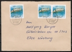 Bund 1593 als portoger. MeF mit 3x 80 Pf Sport 1992 auf Inlands-Brief 50-100g von 1992, B6-Format
