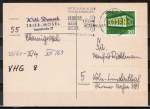Bund 583 als portoger. EF mit 20 Pf Europa 1969 auf Inlands-Postkarte von 1969-1971