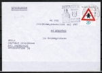 Bund 666 als portoger. EF mit 20 Pf Vorfahrt-Schild auf Inlands-Drucksache 20-50g oder Briefdrucksache vom März 1971