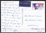 Bund 895 als portoger. EF mit 70 Pf Carl Schurz auf Luftpost-Postkarte von 1976-1978 in die USA