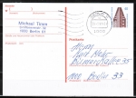 Berlin 816 als einfache Ganzsachen-Postkarte P 134 mit eingedr. Marke 40 Pf SWK Lumo 2 cm neben Marke als Orts-Pk innerh. Berlins von 1990-1991