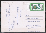 Bund 927 als portoger. EF mit 50 Pf Bundesgartenschau auf Auslands-Postkarte von 1977 in die CSSR