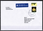 Bund 3304 als portoger. EF mit 90 Cent Blumen Johanniskraut aus Bogen mit buntem Rand auf A-Brief vom ZAG Büsingen von 2017-2019 in die Schweiz