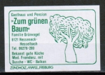 Zndholz-Etikett Oberzent / Hesselbach, Gasthaus und Pension "Zum Grnen Baum", um 1975