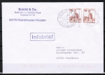 Bund 1139 als portoger. MeF mit 2x 35 Pf B+S - Serie aus Rolle auf Inlands-Infobrief bis 20g von 1995-1997, codiert