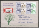 Bund B+S-Heftblatt 2,- DM mit grner 50 Pf im Buchdruck als portoger. H-Blatt-EF auf Einschr.-Brief vom ZAG Bsingen in die Schweiz