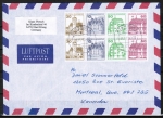 Bund B+S-Heftblatt 3,- DM mit roter 60 Pf B+S - Marke als portoger. H-Blatt-EF auf Übersee-Brief bis 20g von 1993-2002 nach Kanada, codiert