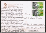 Bund 774 als portoger. MeF mit 2x 25 Pf Umweltschutz auf Auslands-Postkarte von 1973 nach Österreich