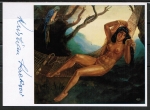 Ansichtskarte von Kristian Krekovic - "Indianische Venus" (wohl) mit eigenhändiger Unterschrift