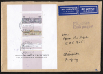 Bund 1287-1289 als portoger. Block-EF mit 3x 80 Pf Staatsgeb�ude auf Luftpost-P�ckchen 60-80g von 1986-1989 nach Paraguay/AnkStpl.