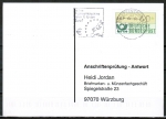 Bund ATM 1 - Marke zu 60 Pf als portoger. EF auf Sammel-Anschriftenprüfungs-Postkarte von 2001-2002, codiert