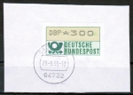 Bund ATM 1 mit Nadeldruck - Marke zu 300 Pf auf kleinem Briefstück mit Stempel von 1995